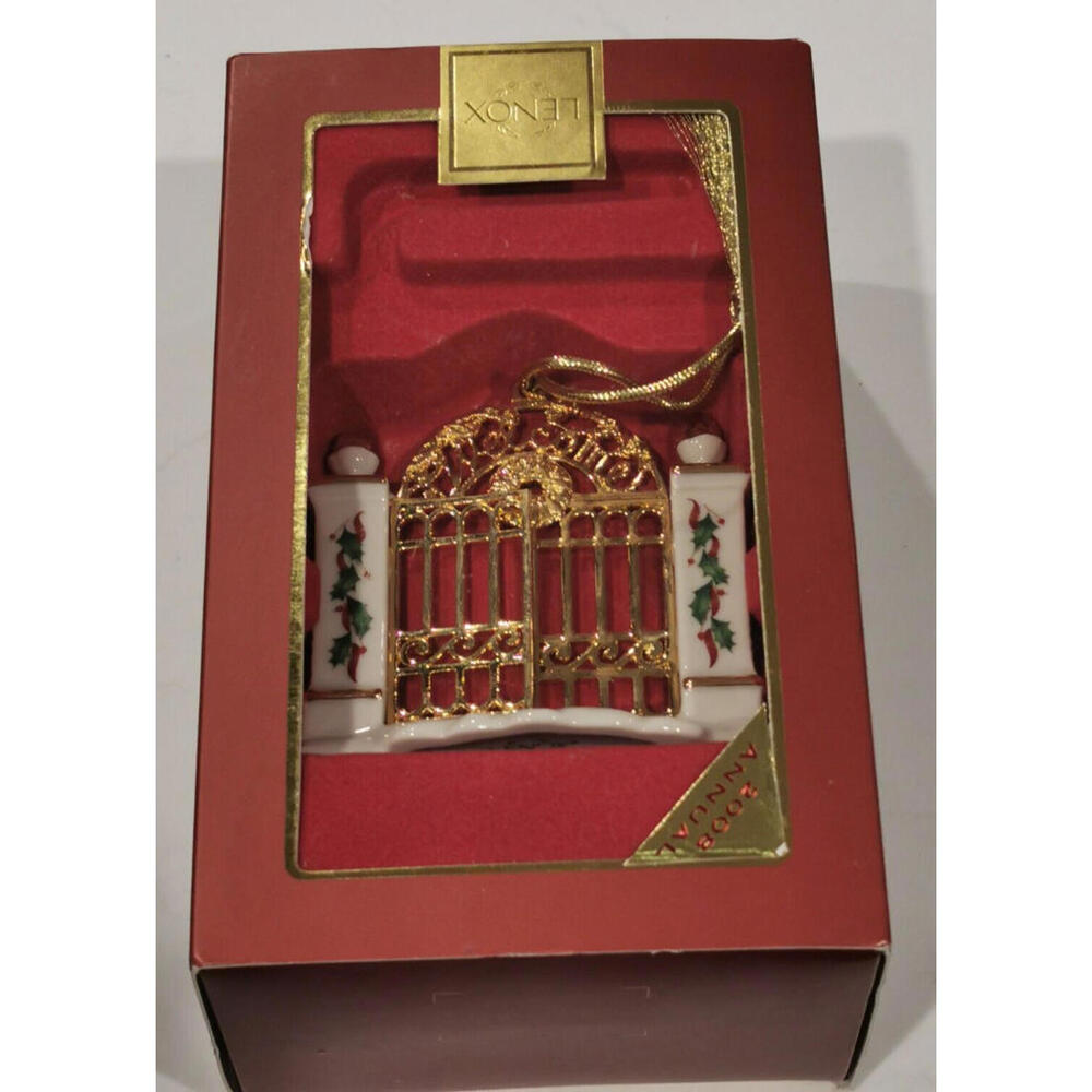 Lenox 2008 First Year In The New Home House Porcelain Christmas Ornament Gate